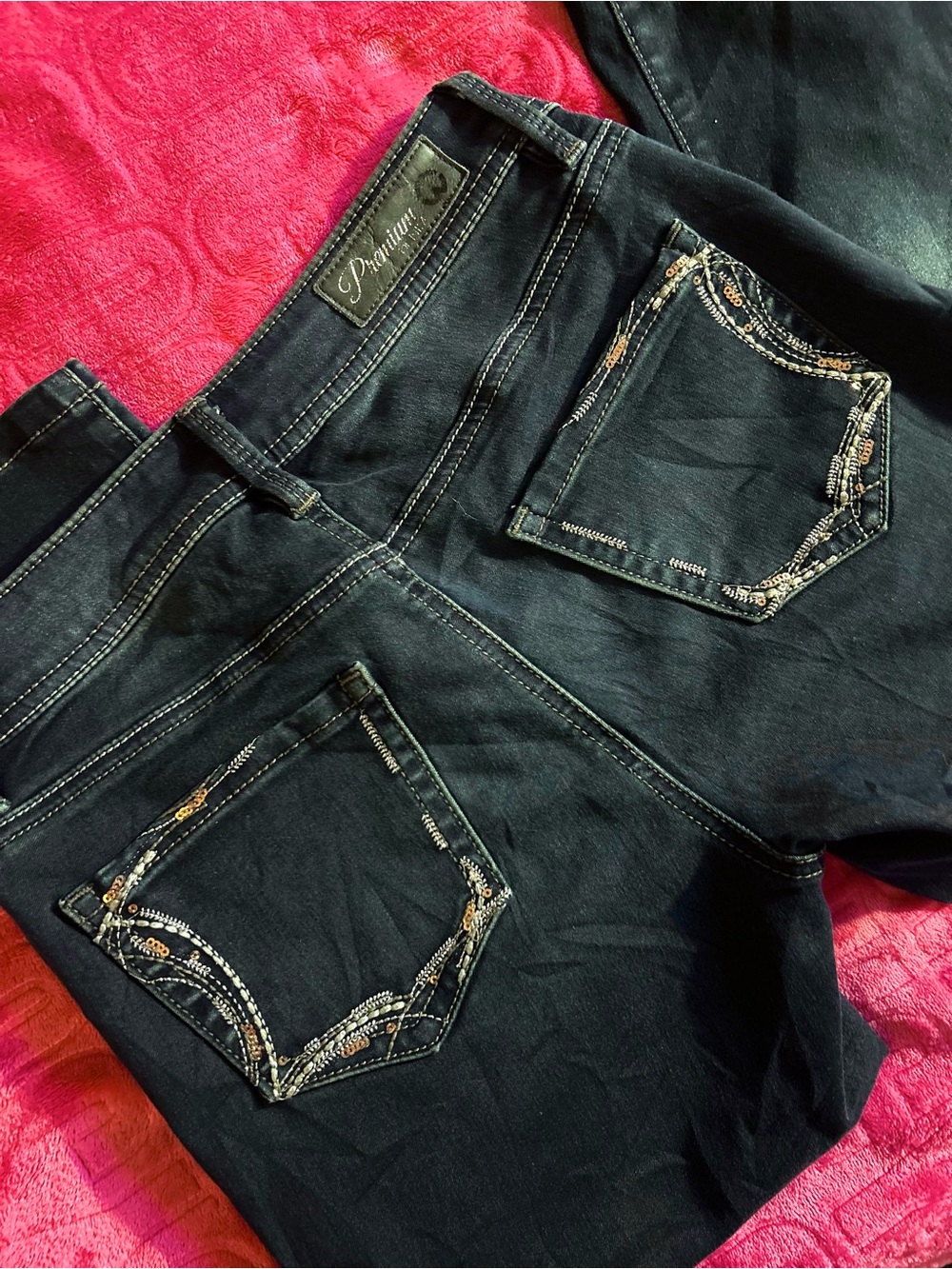 Y2K Vintage ‘Warehouse One’ Low-Waist Capris With Embroidery and Sequins